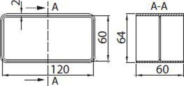 Vents Συνδετήρας σε λευκό 120 x 60mm για επίπεδους αγωγούς (420)