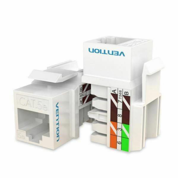 VENTION Cat6 Unshielded Keystone Jack White Plastic Type (IRFW0) (VENIRFW0)