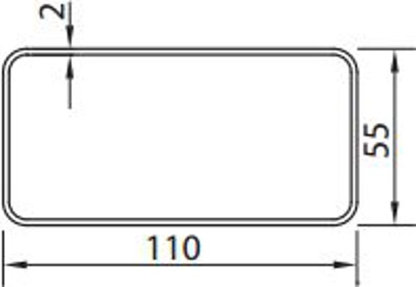 Vents Επίπεδο λευκό αεραγωγό 110 x 55 x 1500mm