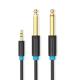 VENTION 3.5mm Male to 2*6.5mm Male Audio Cable 0.5M Black (BACBD) (VENBACBD)