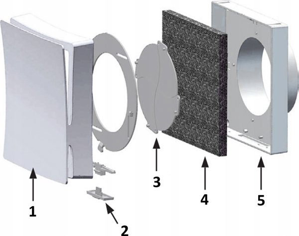 Vents αεραγωγός με εσωτερική και τετραγωνή περσίδα PS 101WH