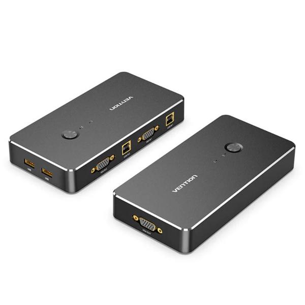 VENTION 2 in 1 Out VGA KVM Switch Black Metal Type (DBEB0) (VENDBEB0)