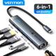 VENTION USB-C to HDMI/USB 3.2 Gen 1 Type-C/USB 3.0*2/RJ45/PD Docking Station 0.15M Gray Aluminum Alloy Type (TGNHB) (VENTGNHB)