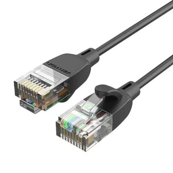 VENTION Cat.6A UTP Patch Cable 1M Black Slim Type (IBIBF) (VENIBIBF)