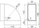Vents Kolanko poziome biale 90° 110 x 54mm (050)