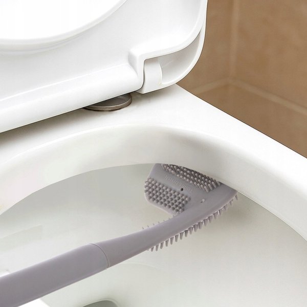 Verk Szczotka do WC Toaletowa Silikonowa Wisząca Szara 40 cm ORION (Ori_540211)
