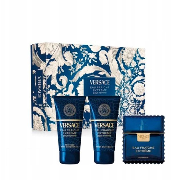 Versace Set Versace: Eau Fraiche Extreme, Eau De Parfum, For Men, 50 ml + Eau Fraiche Extreme, Shower Gel, 50 ml + Eau Fraiche Extreme, Moisturising, After-Shave Balm, 50 ml For Men