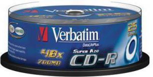 Verbatim CD-R 700MB 52x, 25 Τεμάχια σε Cakebox, 43352