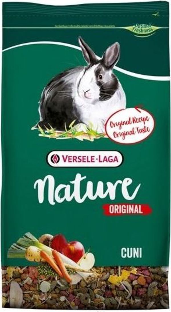 Versele-Laga Cuni Nature Original Τροφή για Κουνέλια, Πλήρες Μείγμα με Φυτικές Ίνες, 9kg