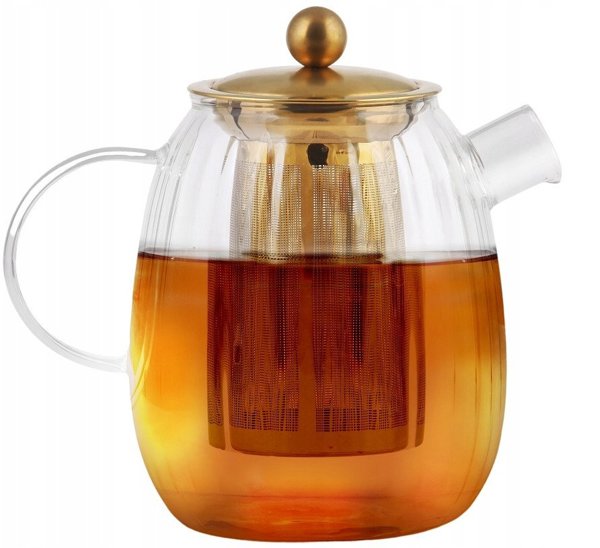 Vialli Design - Τσαγιέρα Tulip με μεταλλικό φίλτρο ματ χρυσό 1λτ