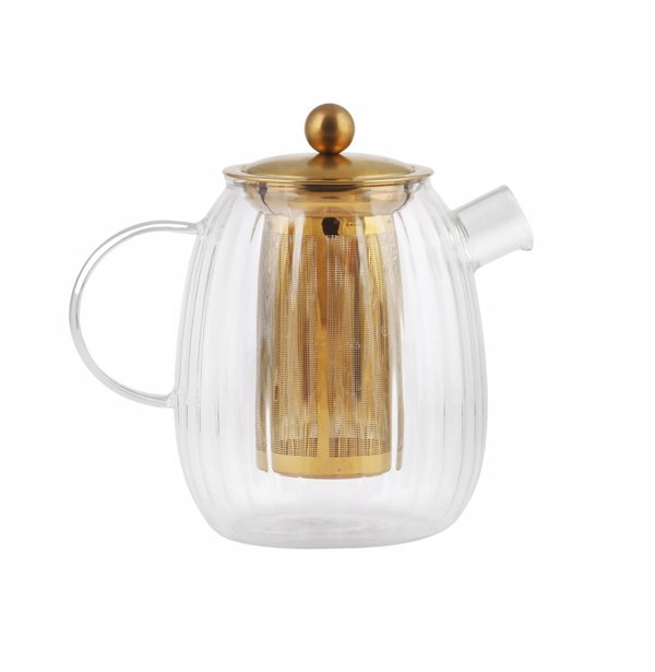 Vialli Design - Τσαγιέρα Tulip με μεταλλικό φίλτρο ματ χρυσό 1λτ
