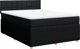 vidaXL Κρεβάτι continental με στρώμα, μαύρο ύφασμα, 140x190 εκ