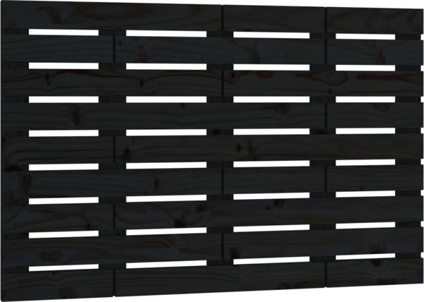 vidaXL Προσκέφαλο κρεβατιού, μαύρο, 106x3x63 cm, ξύλο πεύκου