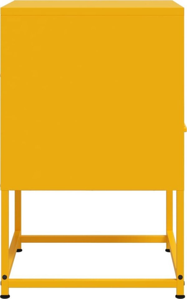 vidaXL Szafka nocna, musztardowa, 36x39x60,5 cm, stal