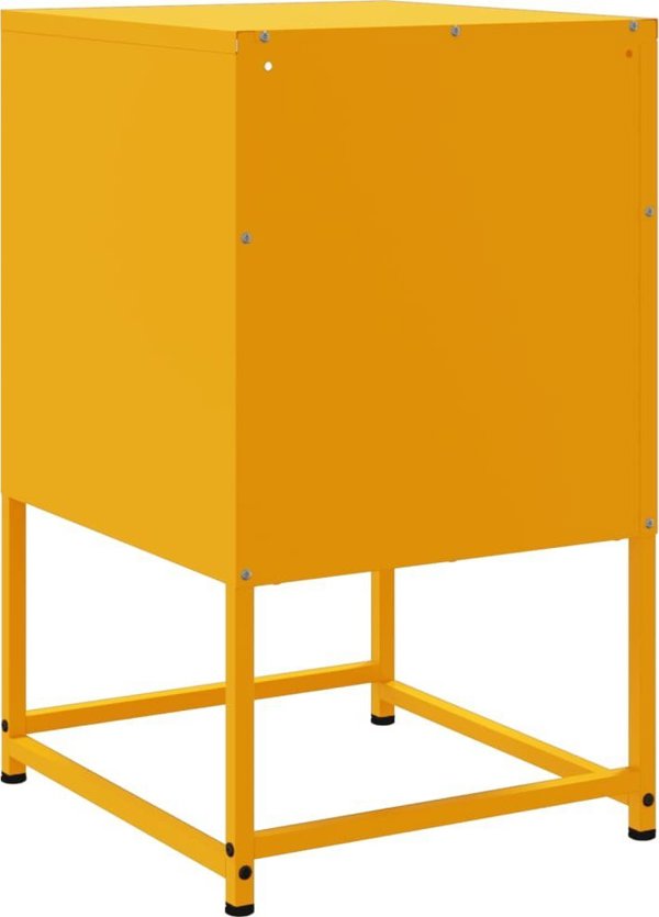 vidaXL Szafka nocna, musztardowa, 36x39x60,5 cm, stal