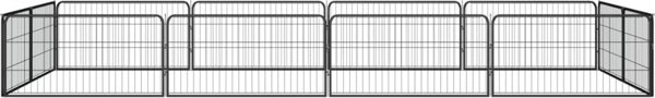 vidaXL Kojec dla psa, 12 panele, czarny, 100x50 cm, stal