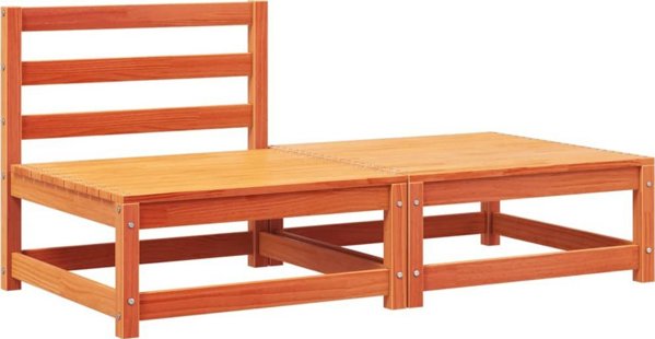 vidaXL Ogrodowa sofa bez podlokietnikow z poduszkami i podnozkiem