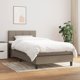 vidaXL Κοντινενταλ κρεβάτι με στρώμα, taupe, ύφασμα 90x200 cm