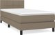 vidaXL Κοντινενταλ κρεβάτι με στρώμα, taupe, ύφασμα 90x200 cm