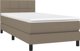 vidaXL Κοντινενταλ κρεβάτι με στρώμα, taupe, ύφασμα 90x200 cm