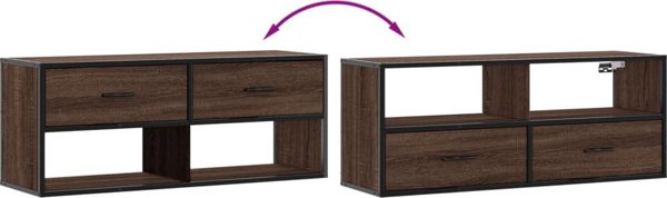 vidaXL Έπιπλο τηλεόρασης από καφέ δρυς, 100x31x39,5 εκ
