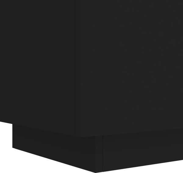 vidaXL Κομοδίνο με LED, μαύρο, από ξυλοπολυμερές υλικό