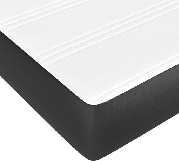 vidaXL Τσέπης στρώμα, μαύρο, 90x200x20 εκ, συνθετικό δέρμα