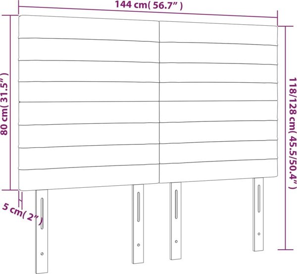 vidaXL Κεφαλάρι για κρεβάτι με LED, σκούρο πράσινο, 144x5x118/128 εκ
