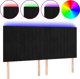 vidaXL προσκέφαλο κρεβατιού με LED, μαύρο, 160x5x118/128 εκ., βελούδο