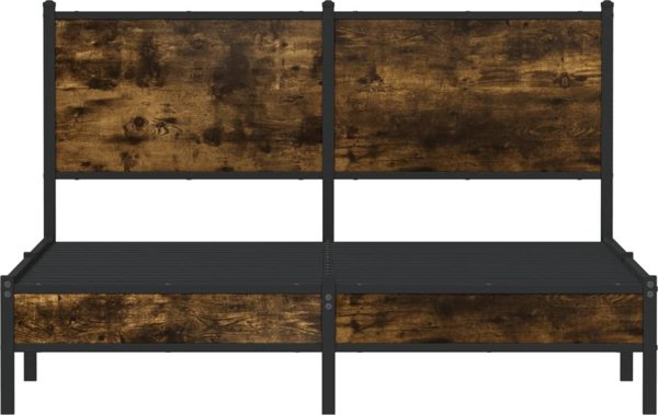 vidaXL Metalowa rama lozka bez materaca przydymiony dab 140x200 cm