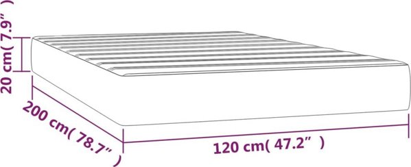 vidaXL Materac kieszeniowy, cappuccino, 120x200x20 cm, sztuczna skora