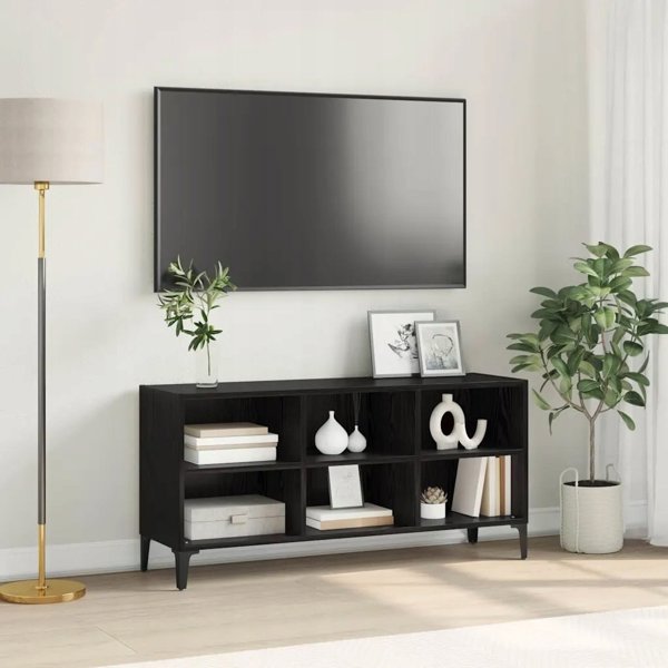 vidaXL Σετ Επίπλων TV Μαύρο, από Κατασκευασμένο Ξύλο, 103,5x30x50 εκ.