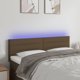 vidaXL Zaglowek do lozka z LED, ciemnobrazowy, 144x5x78/88 cm, tkanina