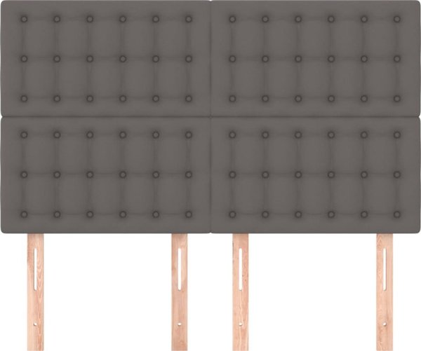 vidaXL Προσκέφαλα για κρεβάτι, 4 τεμ., γκρι, 72x5x78/88 εκ, συνθετικό δέρμα