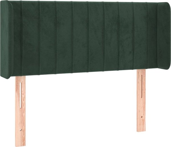 vidaXL Zaglowek uszak, ciemnozielony, 103x16x78/88 cm, aksamit