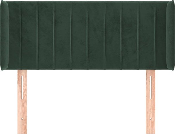 vidaXL Zaglowek uszak, ciemnozielony, 103x16x78/88 cm, aksamit