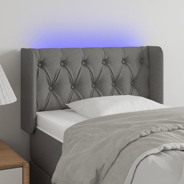 vidaXL Zaglowek do lozkou me LED, skouro gkrizo, 83x16x78/88 cm, yfasma