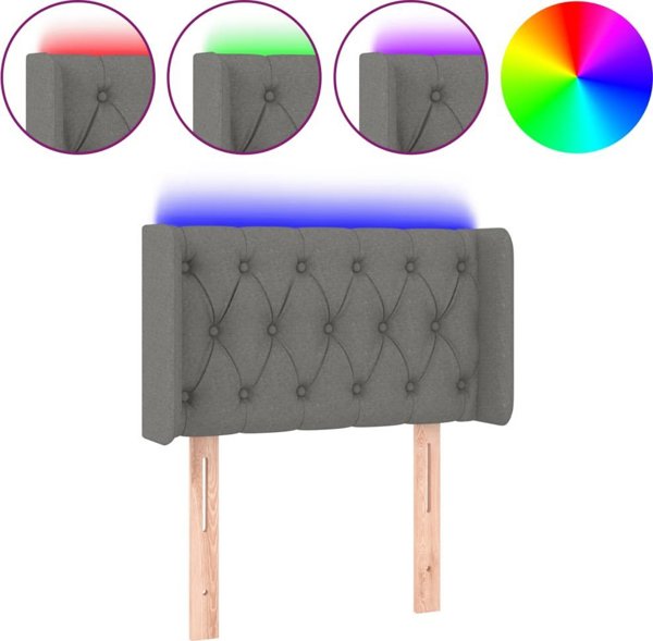 vidaXL Zaglowek do lozkou me LED, skouro gkrizo, 83x16x78/88 cm, yfasma