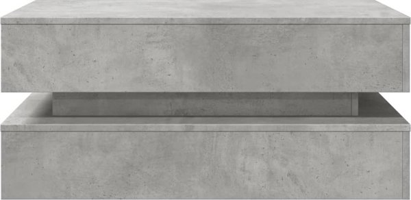 vidaXL Stolik kawowy z oswietleniem LED szarosc betonu 90x50x40 cm