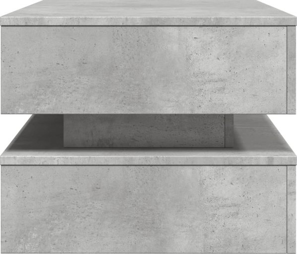 vidaXL Stolik kawowy z oswietleniem LED szarosc betonu 90x50x40 cm