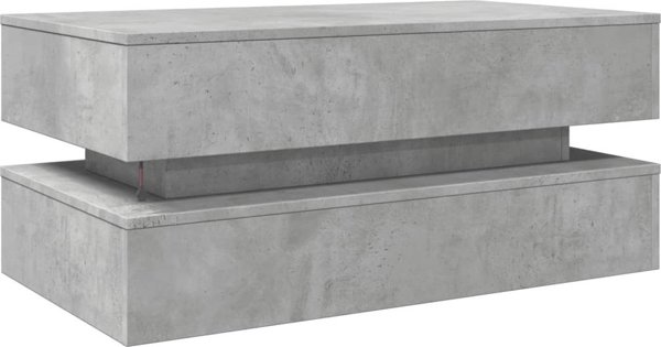 vidaXL Stolik kawowy z oswietleniem LED szarosc betonu 90x50x40 cm