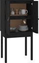 vidaXL Kredens, czarny, 60x40x120 cm, lite drewno sosnowe