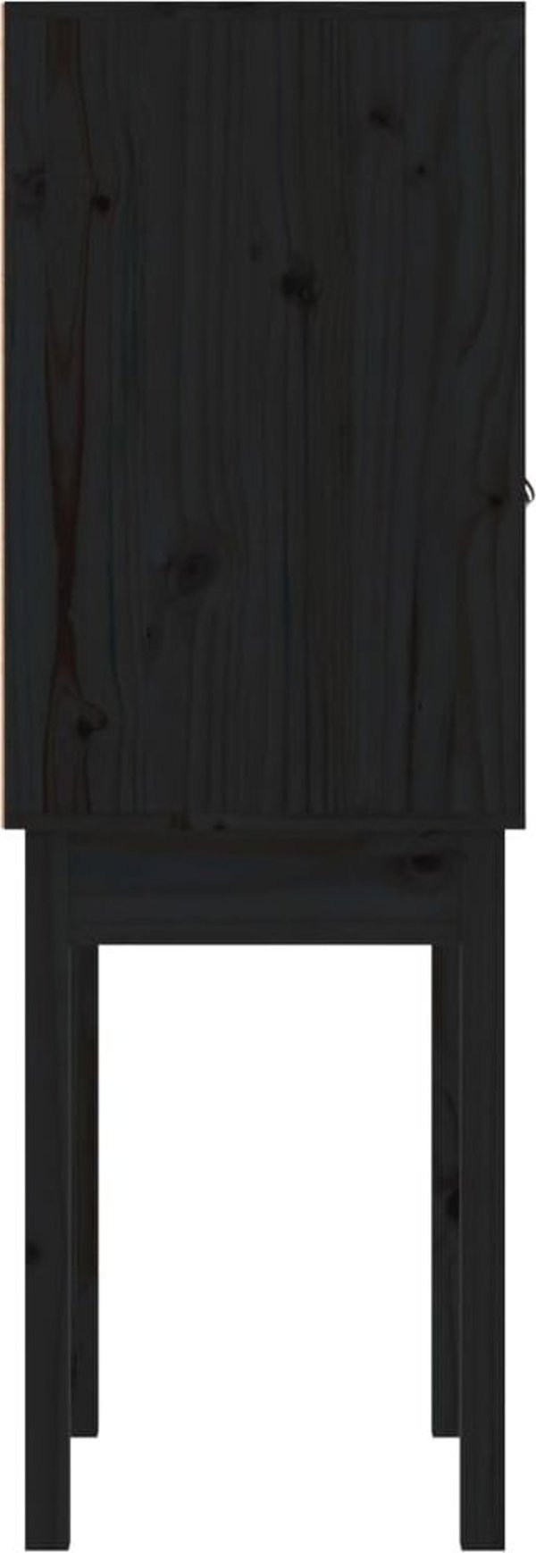 vidaXL Kredens, czarny, 60x40x120 cm, lite drewno sosnowe