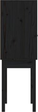 vidaXL Kredens, czarny, 60x40x120 cm, lite drewno sosnowe