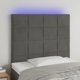 vidaXL Κεφαλάρι Κρεβατιού με LED, Σκούρο Γκρι, 90x5x118/128 εκ, Βελούδο