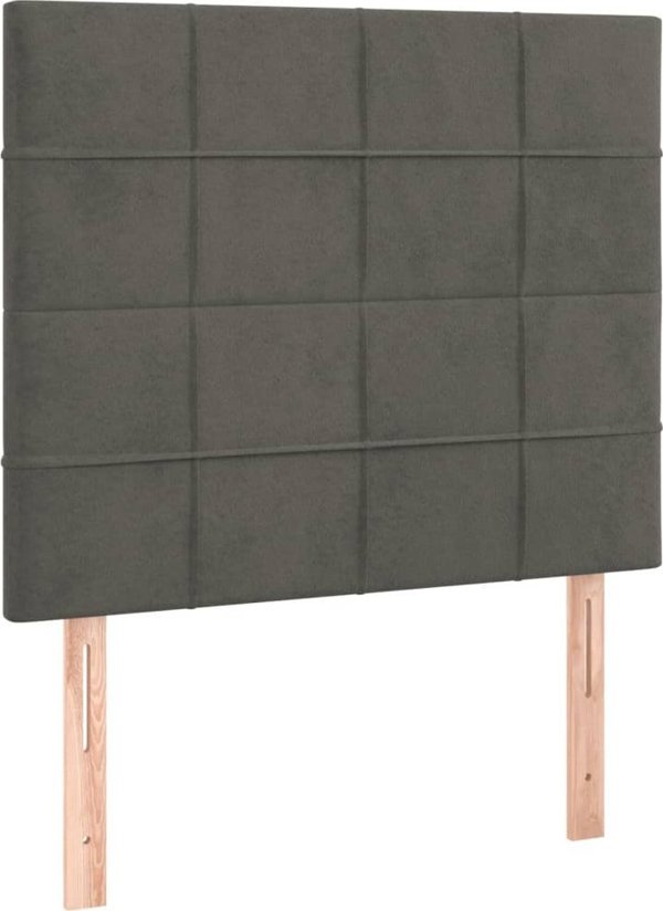 vidaXL Κεφαλάρι Κρεβατιού με LED, Σκούρο Γκρι, 90x5x118/128 εκ, Βελούδο