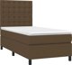vidaXL Lowzko kontynentalne z materacem brazowe tkanina 80x200 cm