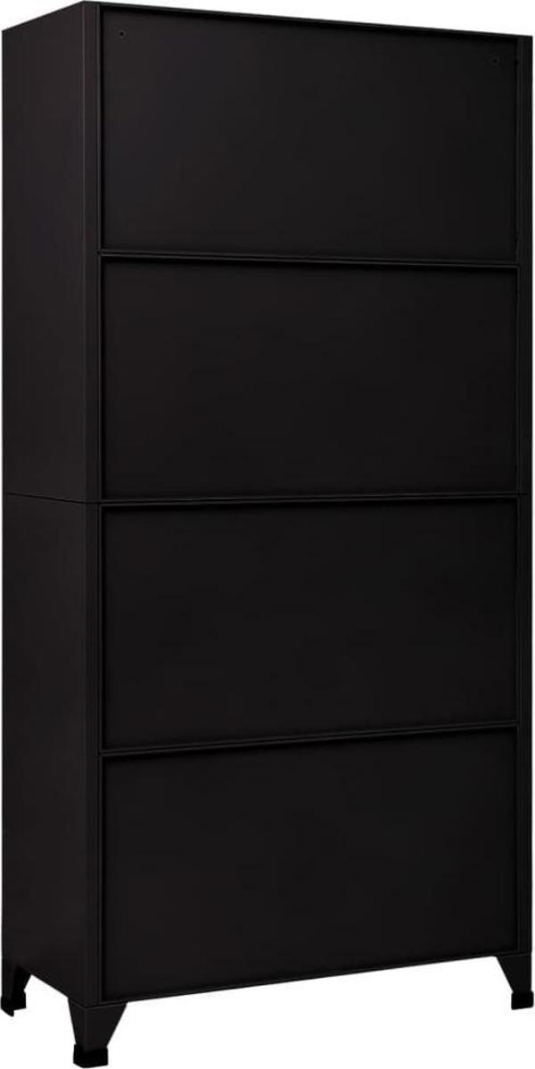 vidaXL vidaXL Szafka zamykana na klucz, czarna, 90x45x180 cm, stalowa