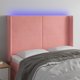 vidaXL Κεφαλάρι κρεβατιού με LED, Ροζ, 147x16x118/128 εκ., βελούδο