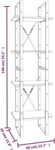 vidaXL Ράφι βιβλίων με 4 ραφιά, γκρι δρυς σονόμα, 40x30x140 cm